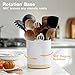 Meolibour Extra Large Porcelain Like Kitchen Cooking Utensil Holder, 360° Rotating Utensil Crock, 7.2