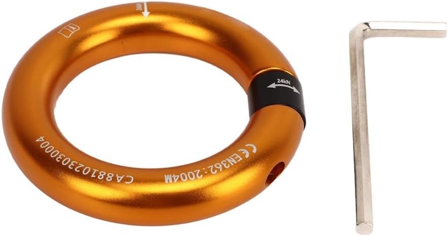 24kN Aluminum Rappel Ring - Heavy Duty 12mm Opening O-Ring Connector for Outdoor Rock Climbing, Arborist Rescue & Hammock Rigging