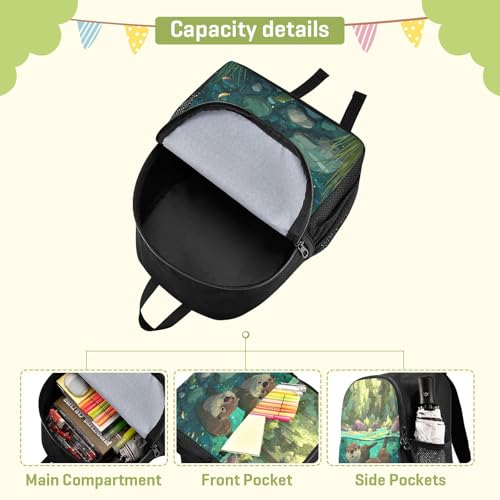RunningBear Otters Fishes Teal Kids Backpack for Boys Girls Lightweight Nursery Travel Bag for Travel4