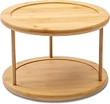Bellsal Lazy Susan 2 Tier Turntable Cabinet Organizer Spice Rack Removable Spinning Tray Organizer f