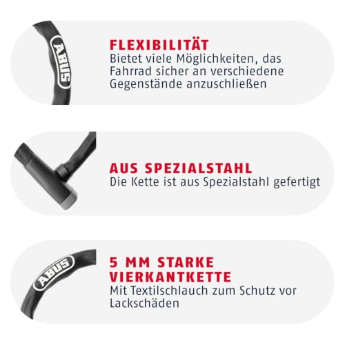 ABUS Kettenschloss Steel-O-Chain 5805K, 75 cm, Gelb/Grün – Ansicht 4