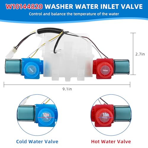 Upgraded W10144820 WPW10144820 rev b Washer Water Inlet Valve Compatible with Whirlp-ool Ken-more May-tag Washing Machine Replace W10140911 AP6015761 AP4371093 W10311458 by Fetechmate by Fetechmate - Image 2