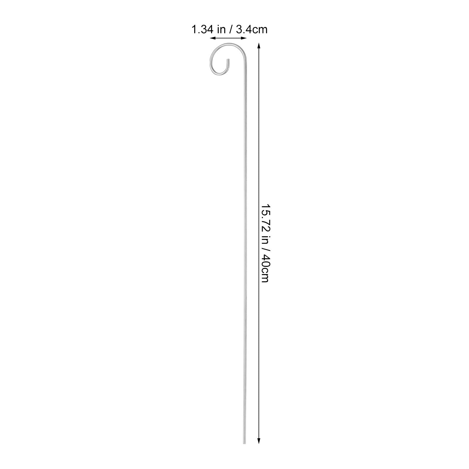 Supvox 10er-pack Metall-pflanzenetikettenstäbe – 400 Mm Langes Hirtenhaken-design für Gartenschilder – 3 Mm Dicke Eisenschildhalter für Blumentöpfe Und Setzlinge Dekorative Außenstäbe