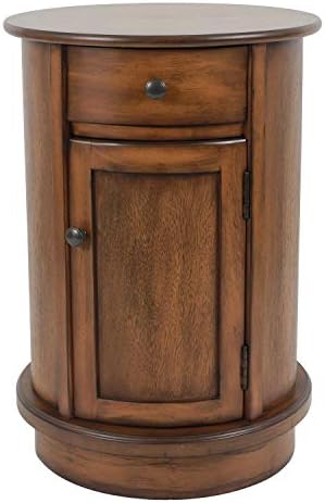 Decor Therapy Keaton Round Storage Side Table, Honeynut