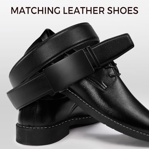 Image of Zitahli Belt Men,Leather Ratchet Belt for Men Dress Casual Every Day with Adjustable Buckle,Trim to Fit For Gift