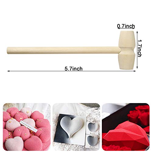 Image of 24 Pcs Mini Wooden Hammers for Breakable Chocolate, Natural Wood Toy Mallets for Kids
