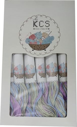 Image of KCS Big skeins of 25 Meters Size 25 Color Variegated Cross Stitch Stranded Threads,6 skeins,4523