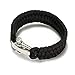 Beito Survival Bracelet Pratique Chic Paracord Bracelet Fashion Bracelet tissé avec l'acier Inoxydable réglable pour l'extérieur Noir Manille