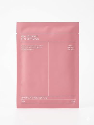 Bio-Collagen Real Deep Mask – Hydrating Anti-Aging Overnight Facial Sheet Mask | Korean Skincare (K-Beauty) for Firming &amp; ...