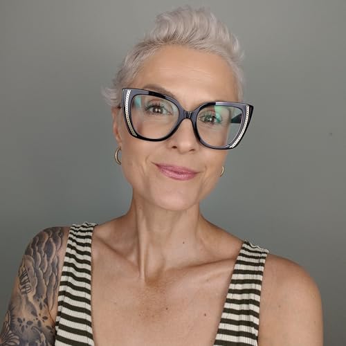 Image of Zeelool Non-prescription Clear Lens Eyeglasses for Women Thick Cat Eye Frame Eyewear JGA158456