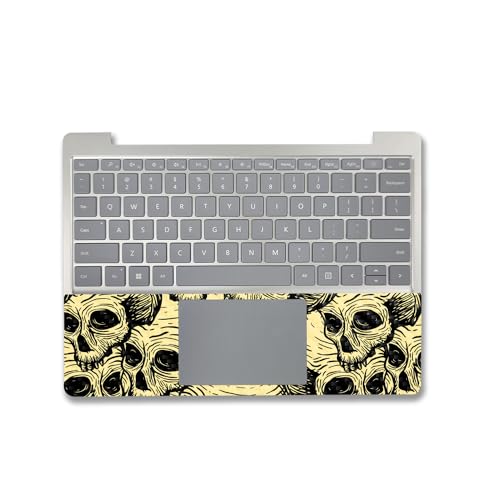 Image of MightySkins Carbon Fiber Skin Compatible with Microsoft Surface Laptop Go 3 (2023) Full Wrap Kit - Inked Skulls | Protective, Durable Textured Carbon Fiber Finish | Made in The USA