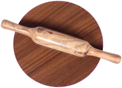 Kam Home chakla belan roti Maker Combo Pack of 2 PLY Chakla 10 in Wooden Belan 12 in Size/Rolling Pin/Roti (Wooden chakla Belan Set)