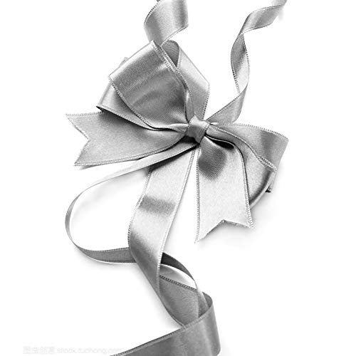 Image of Solid Color Double Faced Silver /Grey Satin Ribbon 1 inch X 25 Yards, Ribbons Perfect for Crafts, Wedding Decor, Bow Making, Sewing, Gift Package Wrapping and More