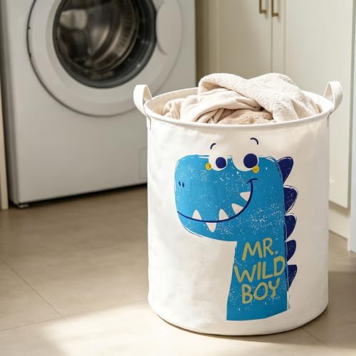 Image of 19.7 inch Dinosaur Laundry Basket,Waterproof Clothes Hamper,Collapsible Storage Bin(Dinosaur)
