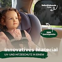 Sonnenschutz Auto Baby mit UV-Schutz UPF50+, DEKRA geprüft & KBA-zugelassen, Hochwertiges GSM105+ Nylon, Doppelte Schutzwirkung, Sonnenschutz Auto Kinder ohne Saugnapf – Ansicht 6