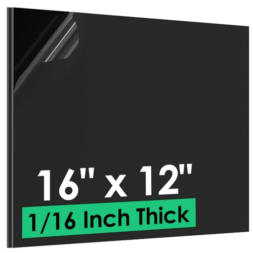Image of ABS Plastic Sheet 1 /16 inch x 16 inch x 12 inch, 2 Pack | Black Rigid Thermoplastic Board for Crafts, DIY Projects, Dual-Surface (Textured & Smooth)