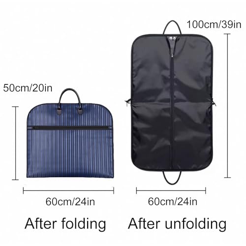 39-Inch Garment Bags for Hanging Clothes, 2 Pack Dustproof Zipper Suit Bags - Perfect for Travel, Business Trips, Work & Storage (Blue)2