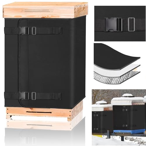 Windspeed Bee Hive Insulation Wrap for Winter Beehive Wrap for 8 Frame Bee Hive Wrap Adjustable Bee Hive Protection Cover for Winter Beehive Wrap(76x24.8 inch)