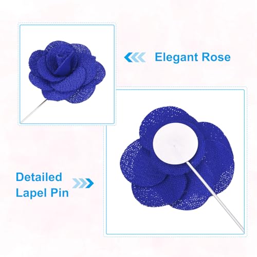 Image of PATIKIL Flower Boutonnieres Pin, Handmade Camellia Lapel Pin for Men Women Suit Wedding Graduation Anniversary Brooch Outfit Accessories