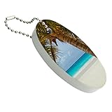 Graphics and More Tropical Palm Tree Ocean Beach Floating Keychain Oval Foam Fishing Boat Buoy Key Float