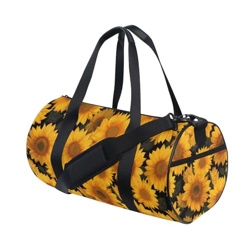 Sunflower Sports Duffel Bag Barrel Gym Bag with Large Main Compartment, Side Pocket and Zippered Pouch Full Print Design for Fitness Short Trips and Outdoor Sports3