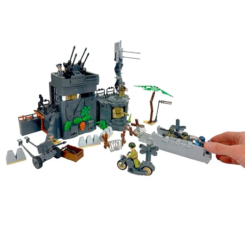 Image of General Jim's Military Brick Building Set - German Atlantic Wall Normandy Beach D-Day Building Blocks Model Great Gift for History Enthusiast, Teens and Adults