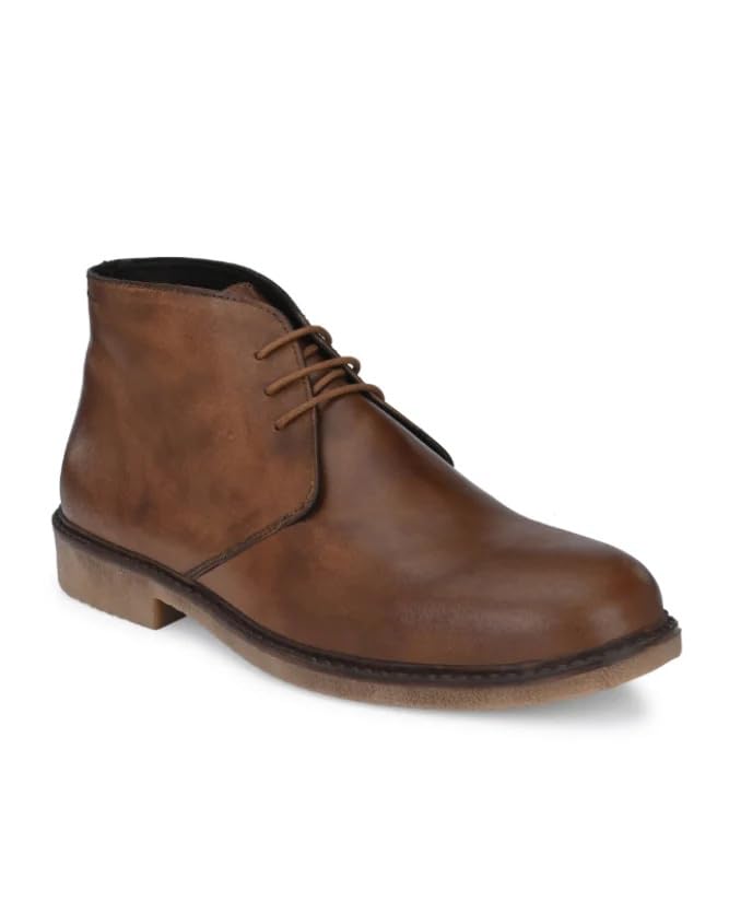 carlo romano Men's Genuine Leather Ankle Boot, Lace-Up Chukka Style-picture-35