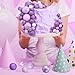 108 Pcs Balls Cake Topper DIY Cupcake Insert Foam Balloons for Cake Baking Wedding Anniversary Birthday Decoration(Assorted Purple,Multi Sizes)