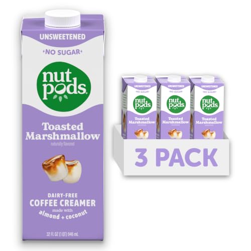 nutpods Toasted Marshmallow Unsweetened Dairy-Free Coffee Creamer 3-Pack