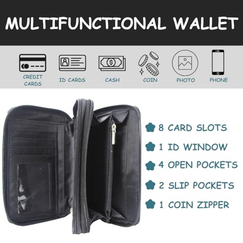 NGIL Canvas All in One Wallet, Travel Women Wallet,Rfid-Blocking Wallet, Women Wallet, Wristlet Wallet, Zippered Wallet for Women (Stallion Style- Black)4