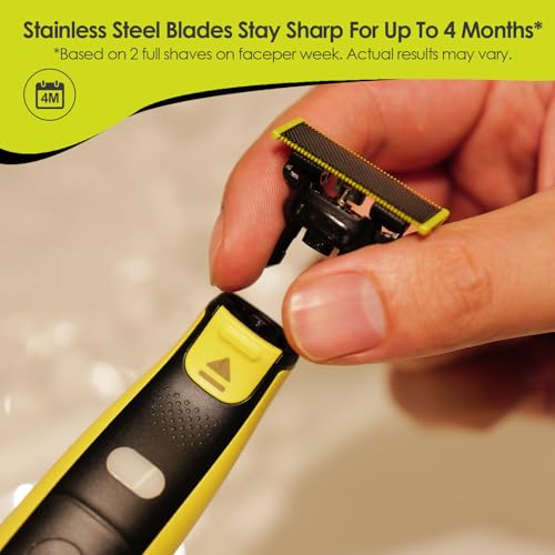 Image of 2-Pack Replaceable Blades Replacement Head Compatible With OneBlade Handles QP2520 /QP2530 /QP2620 /QP2630 /QP45 /QP65, Black