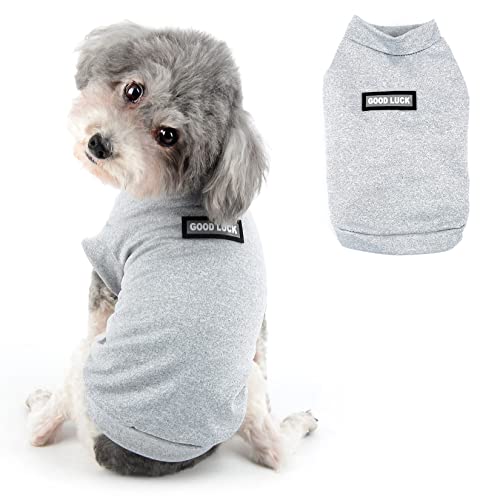 Ranphy Dog Vest for Small Dog Puppy Solid Clothes T-Shirt Tee Shirts Soft and Quick Dry Cooling Pet Costume Chihuahua Yorkie Vest Cats Apparel, Light Gray, M