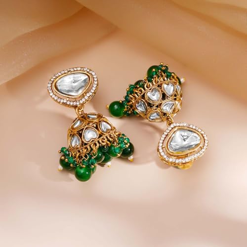 Image of Rubans Necklace Maangtikka Set Gold Plated Kundan & Pearl Jewellery Gift for Women & Girls