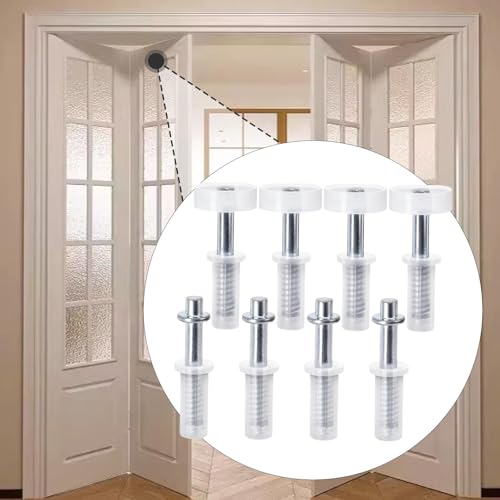 Kit de 8 Herrajes para Puertas Plegables de Clóset con Rueda Guía y Pivote Superior de Acero Inoxidable miniatura 5