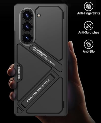 Coque Galaxy Z Fold6 verte avec béquille réglable et protection charnière intégrée