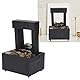 Wakects Indoor Desktop Brunnen Wasserfall,LED-Zimmerspringbrunnen Beleuchteter Wasserfall-Tischbrunnen mit Flussfelsen USB Desktop-Brunnen 16.5 x 11 x 9 cm