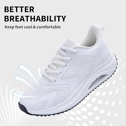Image of SURRAY Women's Wide Width Walking Shoes - Plantar Fasciitis Arch Support Orthotic Sneakers, Comfortable Tennis Shoes for Casual Gym Workout US Size 6-11