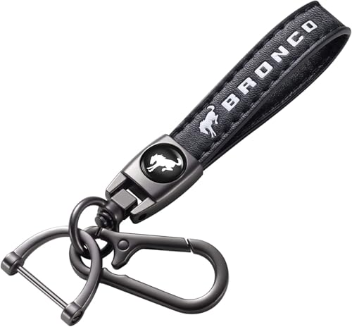 Image of TACOMA Genuine Leather Car Keychain for Key Chain for Men and Women Family Present Key Ring Accessories(Black)