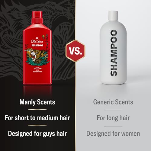 Old Spice Mens 2-in-1 Shampoo and Conditioner Set, Bearglove, For All Hair Types, Healthier, Fuller, More Moisturized Looking Hair, 13.5 fl oz Each (Pack of 6) - image 3