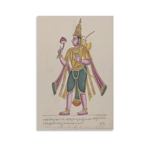 斧とバラのつぼみを持った斧を持ったラーマキャンバスポスター寝室の装飾スポーツ風景オフィスルームの装飾ギフトキャンバスポスター壁アートの装飾リビングルームの寝室の装飾のための絵画の印刷 12x18inch(30x45cm)