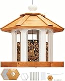 2026 Large Gazebo Bird Feeders for Outside Clearance - Bird Feeder Kit for Adults to Build- Hanging Birdfeeder for Outdoor-Rust Proof Mesh-Cedar Wood Longtime Lasting-(6 Lbs Capacity)