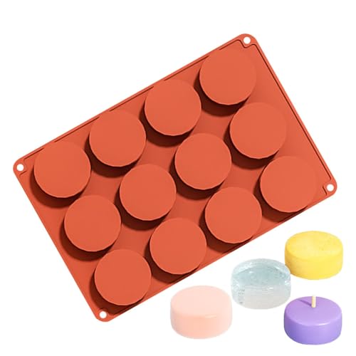 Molde para barra de chocolate, molde para cake pop | Molde de disco Moldes de silicona redondos de 12 cavidades - Moldes para chocolate, molde para tarta para gelatina, pudín, hielo, tor