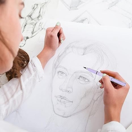 Miniatura 3 de Galyacht Lápiz eterno morado sin tinta  Lápiz eterno para estudiantes y niños, reutilizable, borrable, ilimitado, lápiz de escritura, estuche de