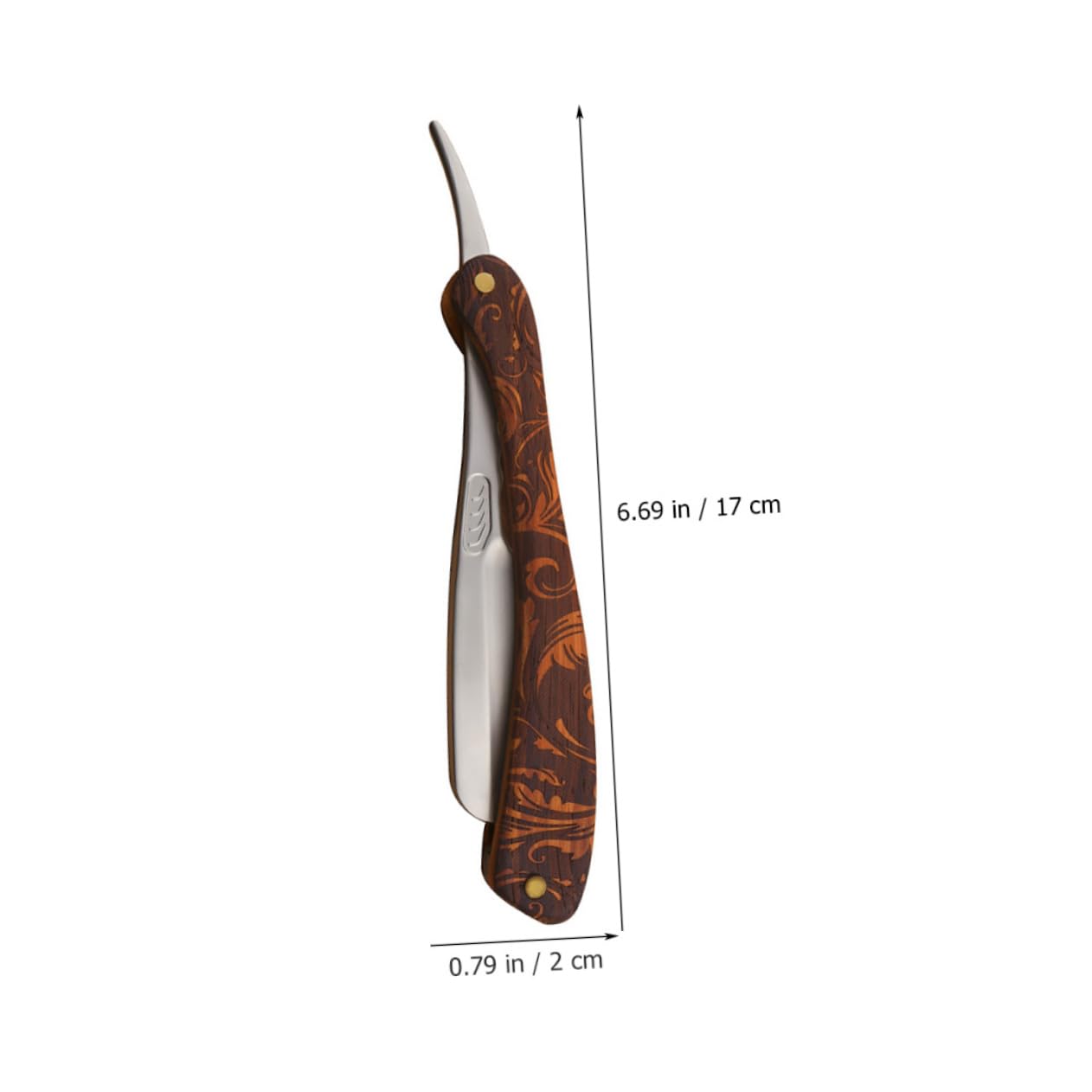 Rasoio Diritto Pieghevole in Acciaio Inox Manico in Legno Marrone | Stile Vintage Classico, Controllo Preciso, Uso Domestico e Commerciale