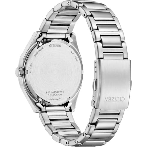 Citizen Stainless Steel Octangle Eco-Drive Blue Dial Unisex Analog Watch Bm7620-83L, Silver Band - Image 4