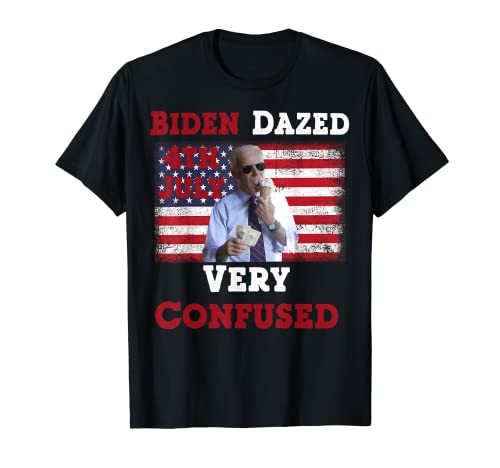 4th July Biden Dazed Very Confused, Funny Political Tee T-Shirt