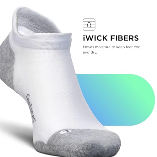 Feetures Elite Max Cushion No Show Tab Ankle Sock, White, M, 1 Pair by Feetures - Image 5