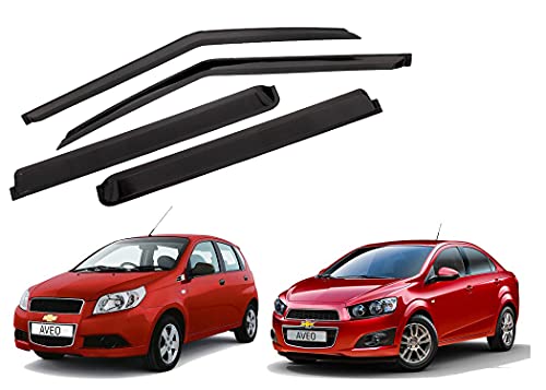 Image of CAR SAAZ Unbreakable Door Visor /Rain Visor /Wind Deflector Compatible with Aveo (Set of 4Pcs)