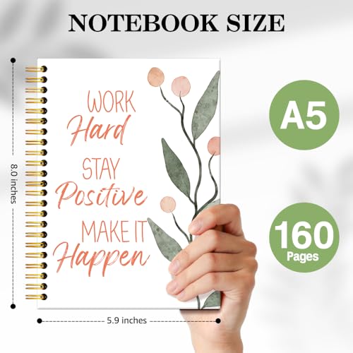 Carnet à spirales ligné de 160 pages avec couverture rigide d'affirmations positives - 2