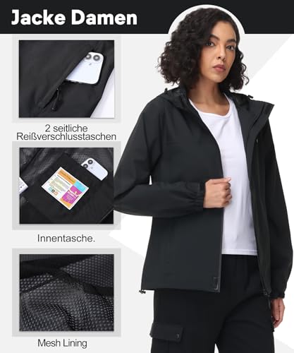 Veste de transition femme softshell coupe-vent noir 2XL